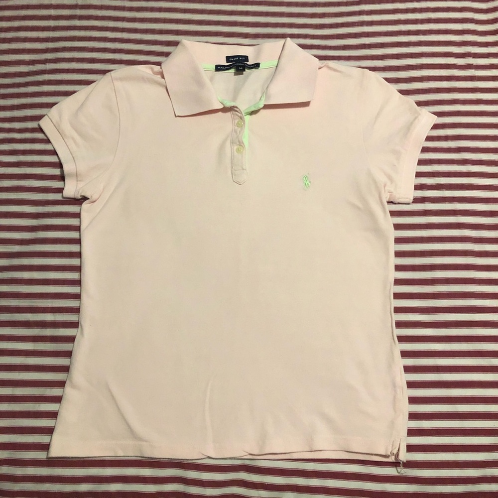 Ralph Lauren Pale Pink Polo with Mint Trim